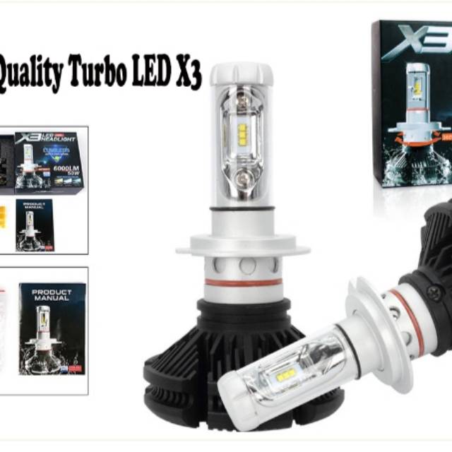 ไฟหน้า TURBO LED X3 H4 H11 3 สี Innova old