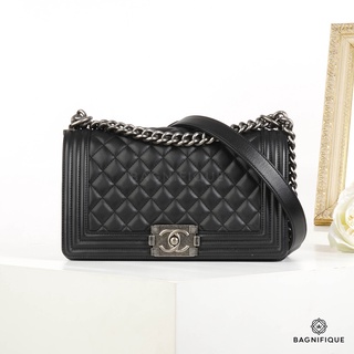 CHANEL BOY 10 BLACK LAMB RHW MICRO