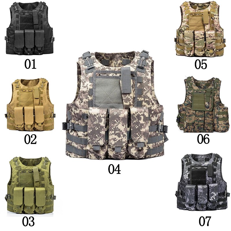 ♧☂✥Airsoft Tactical Vest Assault Plate Carrier Vest 7 Colors CS Outdoor Clothing