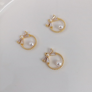 จี้สร้อยคอ สร้อยข้อมือ แหวน ลูกปัด รูปหอยเชลล์ ประดับเพทาย สีทอง 14K DIY