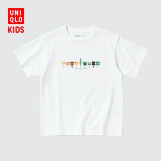 Uniqlo UT เสื้อยืดแขนสั้น พิมพ์ลาย Minecraft สําหรับเด็กผู้ชาย และเด็กผู้หญิง 453730