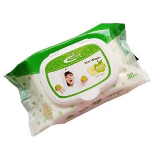 Fresh Plus Wet Wipes Apple Fragrance ผ้าเช็ดทำความสะอาดผิวแบบเปียก กลิ่นแอปเปิ้ล (สีเขียว) 1 แถม 1