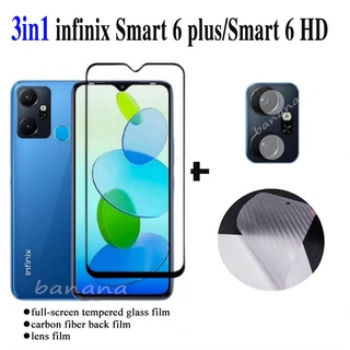 Infinix Smart plus ฟิล์มกระจกนิรภัยกันรอยเลนส์กล้อง 3D HD Smart 6 3in1 9H แบบใส