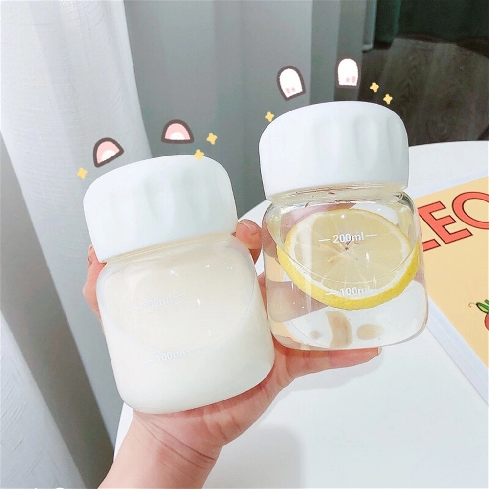 ขวดน้ําพลาสติกใส ทนอุณหภูมิสูง แบบพกพา ขนาดเล็ก 220 มล. สําหรับนักเรียน เล่นกีฬา