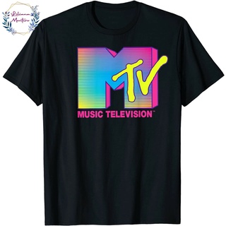 ผ้าฝ้ายคอกลมเสื้อยืด แขนสั้น พิมพ์ลาย Mtv Fluorescent S น่ารัก พรีเมี่ยมfrom S-4XL