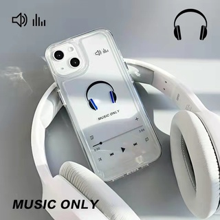 เคสโทรศัพท์มือถืออะคริลิค Tpu ใส ลายเครื่องเล่นเพลง สําหรับ iPhone 14 14pro 14max 14prm 13 Pro 13prm iPhone 11 7Plus 8Plus Xr XS 13 12 Pro Max