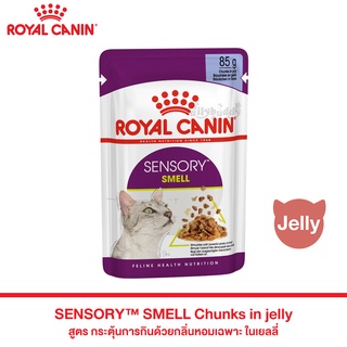 Royal Canin SENSORY SMELL อาหารแมวแบบเปียก สำหรับแมวช่างเลือก กระตุ้นการกินด้วยกลิ่นหอมเฉพาะ (เจลลี่)(85g)