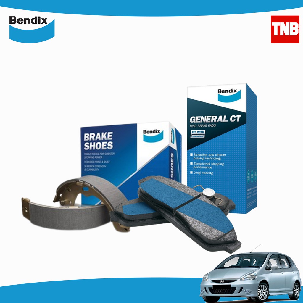 Bendix ผ้าเบรค HONDA JAZZ GD GE ปี 2003-2013 ฮอนด้า แจ๊ส ล้อหน้า-ล้อหลัง ดิสเบรค ดรัมเบรค สำหรับ รถย