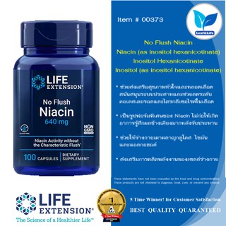 Life Extension No Flush Niacin 640 mg / 100 Capsules