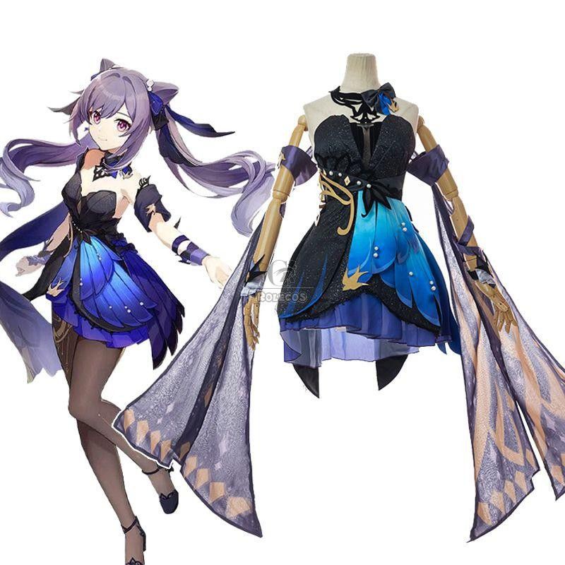 เกม Genshin Impact Keqing คอสเพลย์เครื่องแต่งกาย Opulent Splendor Keqing ใหม่ผิวชุดคอสเพลย์