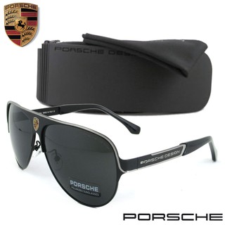 Polarized แว่นกันแดด แฟชั่น รุ่น PORSCHE UV 8580 C-1 สีดำตัดเงินเลนส์ดำ เลนส์โพลาไรซ์ ขาข้อต่อ สแตนเลส สตีล Sunglasses