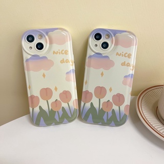 เคสโทรศัพท์ซิลิโคน TPU แบบนิ่ม ลายดอกทิวลิป สําหรับ Huawei P30 P40 NOVA 5T 7i 9 SE 8 9SE 7SE 7 4 P20 Mate 20 30 PRO Y9S Y9 Prime 2019