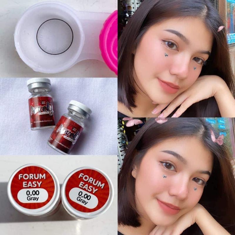 คอนแทคเลนส์  รุ่น Dream/Forum Easy เทา สายตาปกติ  0.00 รุ่นฮิตในTiktok