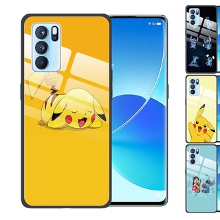 OPPO Reno 5 Pro 3 4 4G 10X Zoom Reno2 Z F F11 Pro F9 Reno6Z 5G Pikachu Tempered Glass Cover Anti-Scratch Phone Case