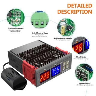 【พร้อมส่งจากไทย/COD】STC-3028 /STC 1000เครื่องควบคุมความชื้นและอุณหภูมิ AC 110-220V DC 12V DC 24V 10A จอแสดงผล LED แบบคู่