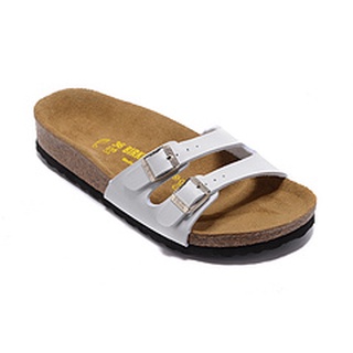 BIRKENSTOCK [ของแท้] รองเท้าแตะ หนังวัวแท้ ส้นแบน เหมาะกับเดินชายหาด สไตล์เยอรมนี สําหรับผู้หญิง