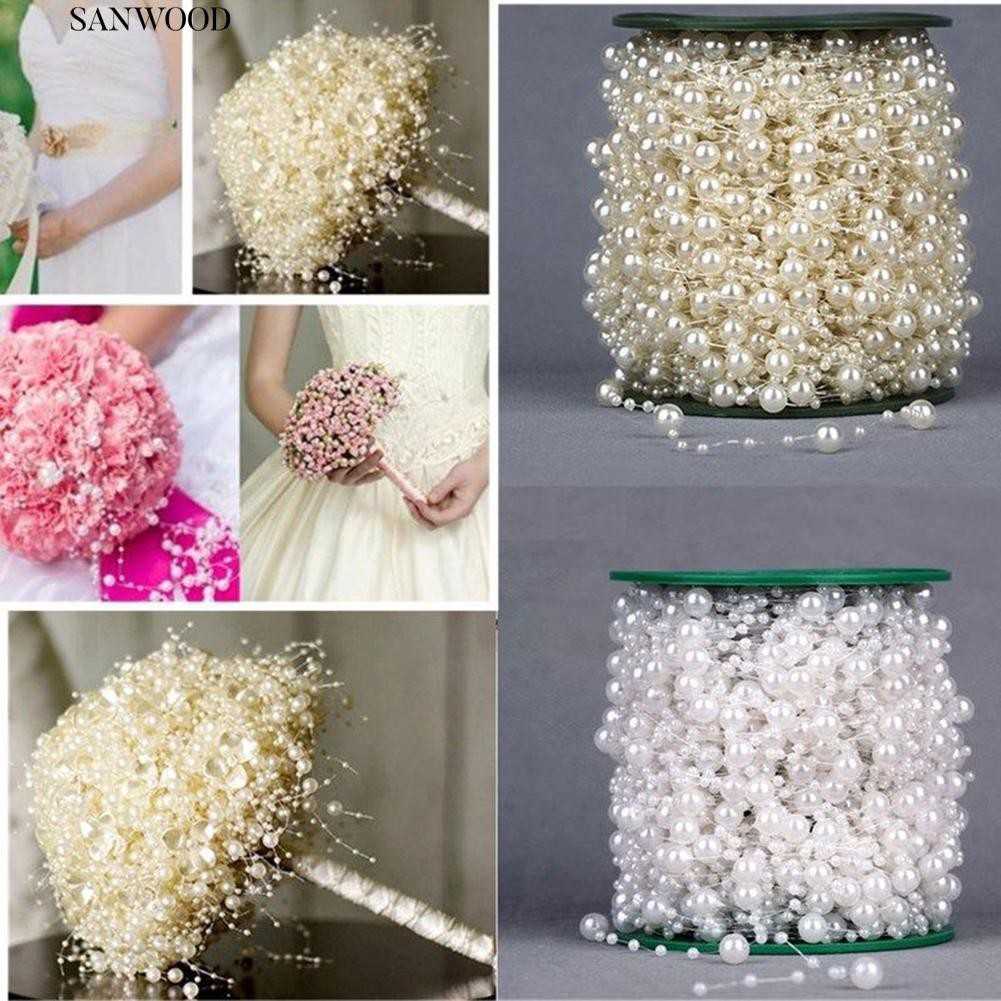 33ft Artificial Pearl Beads Garland String Chain Wedding Table