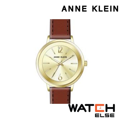 Anne Klein AK-AK-3184CHHY นาฬิกาข้อมือผู้หญิง สายหนัง สีน้ำตาล