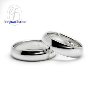 แหวนคู่-แหวนเกลี้ยง-แหวนทองคำขาว-แหวนหมั้น-แหวนแต่งงาน-Couple-silver-wedding-Ring-finejewelthai - RC135300