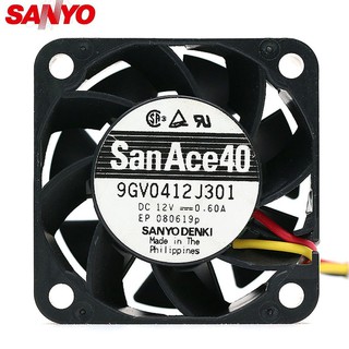 1pcs For Sanyo 4cm 4028 12v 0.6a 9GV0412J301 40x40x28mm 3wire Cooling Fan