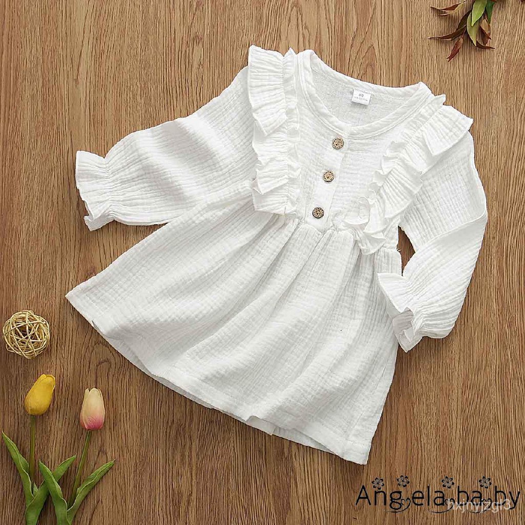 ღ1-6Y Toddler Kids Baby Girl Autumn Dress Ruffles Long SBWX ...