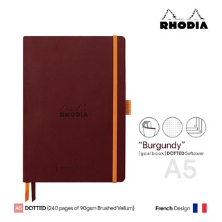 Rhodia Goalbook "Burgundy" Dotted A5 Softcover - สมุดโน๊ตโรเดียโกล์บุ้ค ปกอ่อน A5 ลายจุด