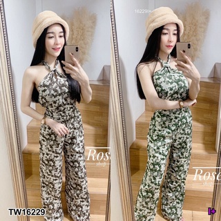 TT16229 Set 2 ชิ้น เสื้อคล้องคอ + กางเกงขายาว Set of 2 pieces, halter top + pants