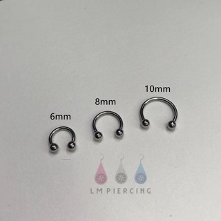 Horseshoe จิวหูสแตนเลส จิวคิ้ว จิวจมูก จิวปาก จิวเกือกม้า (ราคาต่อ1ชิ้น)