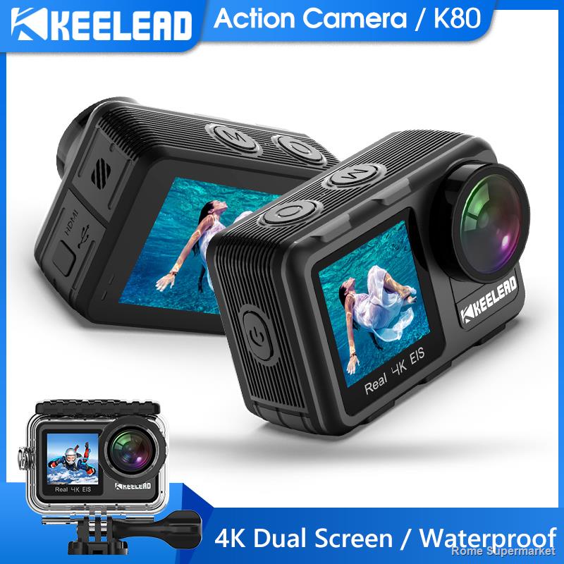 Keelead Action กล้อง K80 4K Dual หน้าจอ WiFi 5m กันน้ำ 60FPS 20MP 2.0 ...
