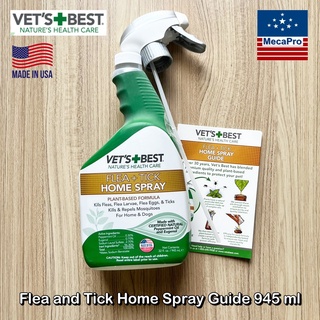 Vets Best®  Flea and Tick Home Spray Guide, Peppermint 945 ml สเปรย์กำจัดเห็บหมัด สำหรับสุนัข