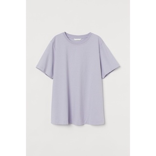H&amp;M MAMA ชุดคนท้อง เสื้อยืดคอกลมแขนสั้น ผ้าคอตตอน สำหรับคุณแม่ตั้งครรภ์ สีม่วงอ่อน สีชมพูอ่อน (สีตามภาพ)