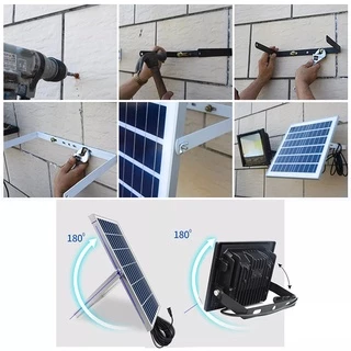 KKSKY ไฟโซล่าเซลล์ สว่างอัตโนมัติเมื่อฟ้ามืด 200000W กันน้ำ ป้องกันฟ้าผ่า solar light IP68 รีโมทคอนโทรล สปอร์ตไลท์ LED