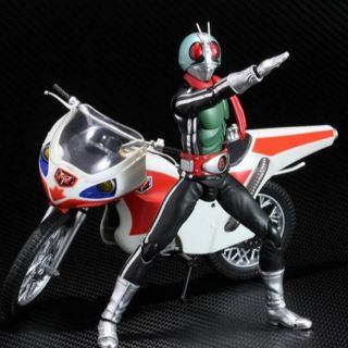 Bandai​ ของแท้​ โมเดล Kamen Rider S.H. Figuarts​New Kamen Rider 1 &amp; New Cyclone-go Set Kamen RiderFiguarts ไอ้มดแดง วี 1