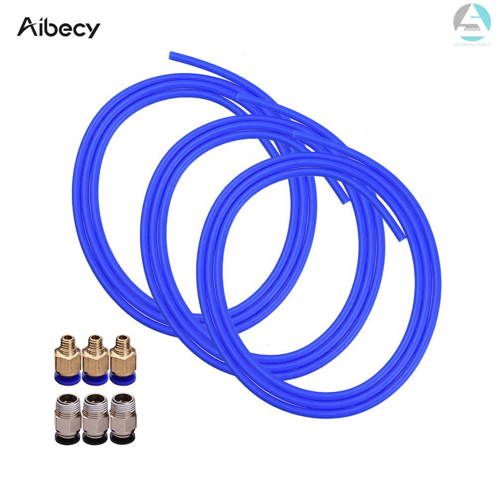 ☀[ready stock]☀Aibecy 3pcs Blue PTFE Tube Hose Pipe 1 Meter with 3pcs PC4-M6 Pneumatic Fittings 3pcs PC4-01 Fittings Connectors for 3D Printer 1.75mm Filament