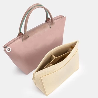 LONGCHAMP กระเป๋าถือ กระเป๋าเครื่องสําอาง ผ้าสักหลาด แต่งหูหิ้ว สําหรับผู้หญิง