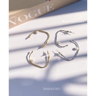 Mona earrings (gold/silver) ชุบทองคำขาว ก้านเงินแท้ 𝑺925