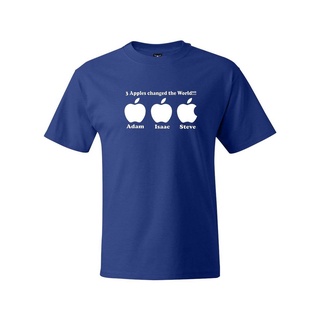 เสื้อยืดโอเวอร์ไซส์รูปแบบใหม่ขายร้อนแอปเปิ้ลเปลี่ยนโลกเสื้อยืด Adam Isaac Steve Jobs Geek โลโก้ Cool TeeS-3XL