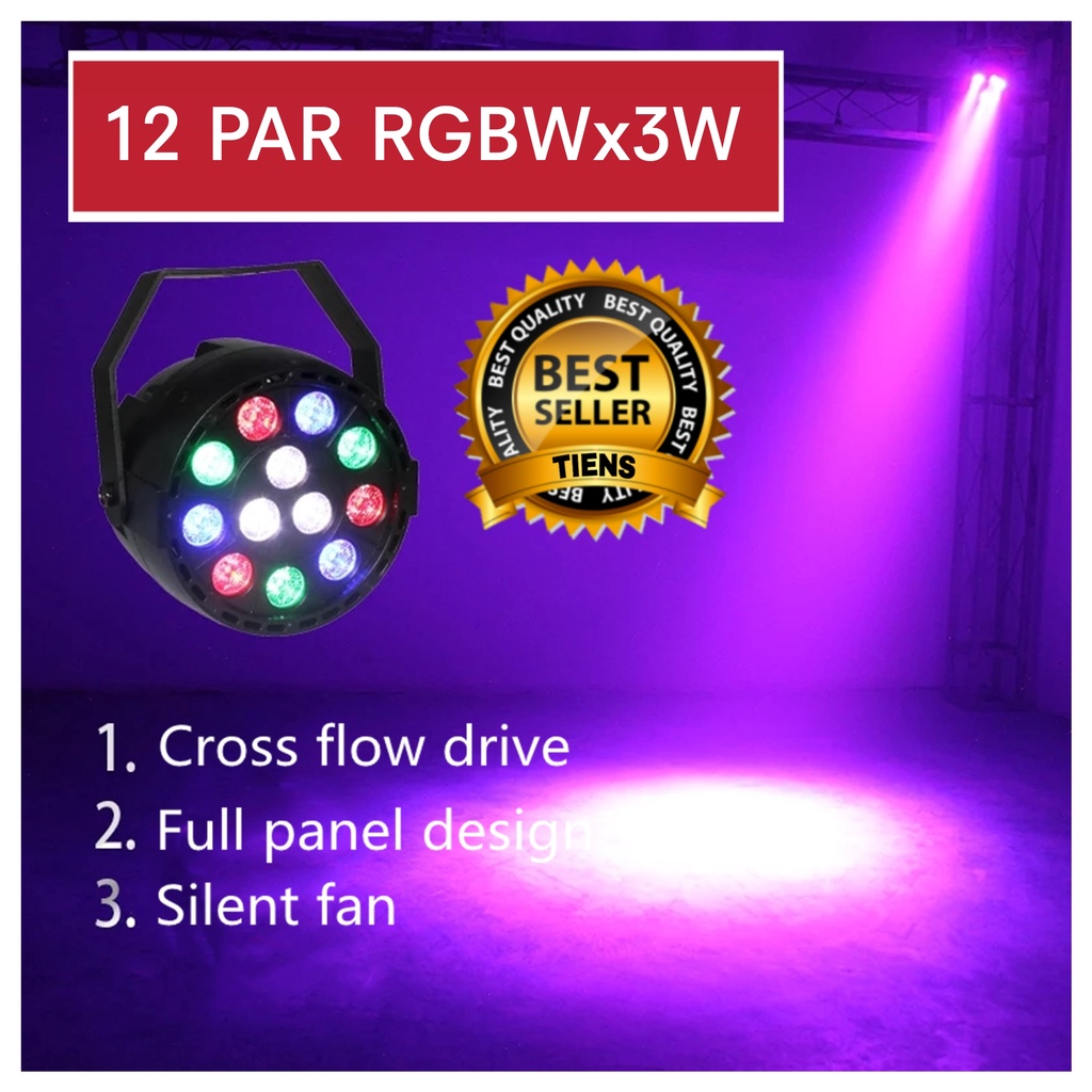ไฟพาร์ ไฟดิสโก้ 12 LED PAR LED PARTY ไฟเธค 12 LED 5W  Beam Stage Light with 8 DMX Channels