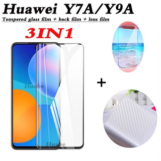 3In1 ฟิล์มกระจกนิรภัย + ฟิล์มกระจกนิรภัย + ฟิล์มกันรอยหน้าจอ + เลนส์สําหรับ Huawei Y9prime(2019) Huawei Y7A Y6(2018) /Y6prime(2018)/Y62019) Y7/Y7prime(2019)