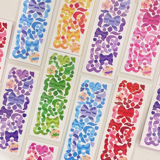 Stickers สติกเกอร์หมีแวววาวสีสันสดใส / สติกเกอร์ตกแต่งริบบิ้นเลื่อม