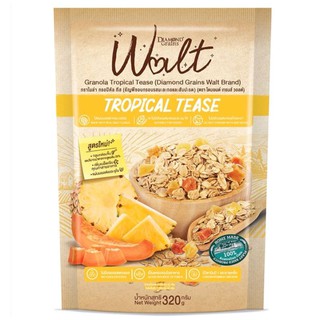 ไดมอนด์เกรน กราโนล่า รสมะละกอและสับปะรด Diamond Grains Walt Granola Tropical Tease 320g.