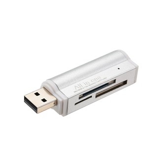 การ์ดหน่วยความจำแบบ USB ทั้งหมดในเครื่องอ่านบัตรเดียว USB 2.0 Mini Portable สำหรับ SD / SD / TF / MS Duo / Micro MS (M2)