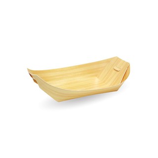 เฟสท์ ถาดกระดาษทรงเรือ ลายไม้ ขนาด 8 นิ้ว แพ็ค 50  ชิ้น/Fest 8-inch wooden boat shape paper tray, pack of 50 pieces