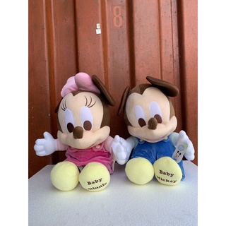 ตุ๊กตาmickey babyและ minnie baby ใหม่แท้ป้ายห้อยdisney