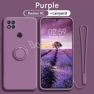 เคสโทรศัพท์มือถือ ซิลิโคน กันกระแทก พร้อมแหวนขาตั้ง สําหรับ Redmi 9 9A 9C 10C note 8 note 8 Pro note 8T