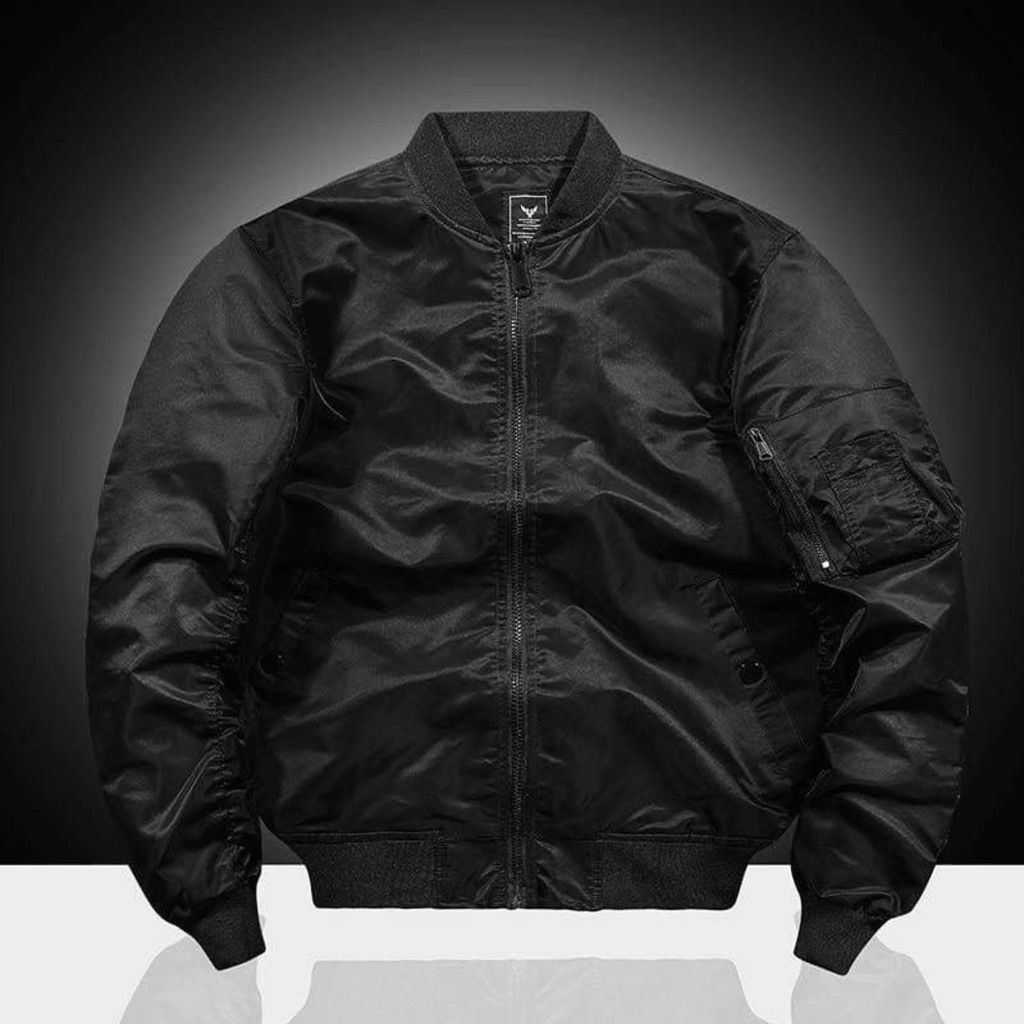 Basic Slimfit Bomber Jacket ทําจากผ้าไหมโพลีเอสเตอร์คุณภาพสูง สไตล์หรู - ARES SHOP
