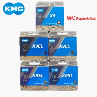 Kmc โซ่จักรยาน 9 Speed Chain X9Sl X9 X9El Mtb 116 Links พร้อมโซ่หัวเข็มขัด 9V สําหรับ Shimano Sram Crankset Kmc 9-Speed