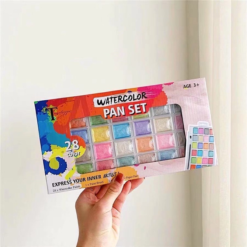 28-color gouache paint set children's hand-painting DIY paint 400G with painting book