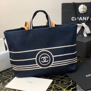 พรี ​Chanel tote shopping bagชาแนล กระเป๋าถือกระเป๋าหิ้วกระเป๋าผ้ากระเป๋าแฟชั่นแบรนด์เนน size:38cm
