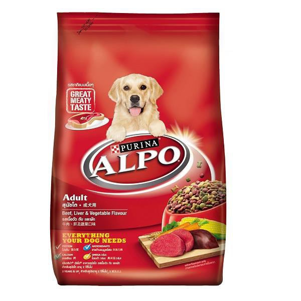 Alpo Adult Beef, Liver &amp; Vegetable 1.5kg อัลโป อาหารเม็ดสุนัขโต รสเนื้อวัว ตับและผัก ขนาด 1.5 กก.